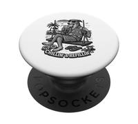 Lurcher chillion drinking ice coffee on a swing b&w DIGOR PopSockets Adhesive PopGrip