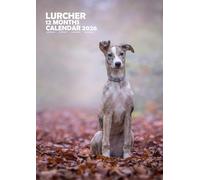 Lurcher Dog Wall Calendar, A3 Size, Wire-Bound, Full Colour, Free Pack of Calendar Stickers.
