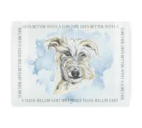 Lurcher Rectangular Glass Worktop Protector - Life's Better with a Dog Gift - Large Textured Kitchen Chopping/Cutting Board Worktop Saver with Non-Slip Feet 39cm x 28.5cm (15" x 11")