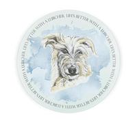 Lurcher Round Glass Worktop Saver - Life's Better with a Dog Gift - Textured Kitchen Chopping/Cutting Board Worktop Protector with Non-Slip Feet 30cm x 30cm (12" x 12")