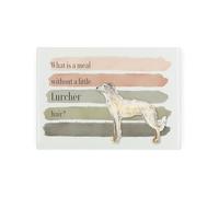 Lurcher Small Glass Worktop Saver - Dogs Themed Humourous Gifts - Smooth Kitchen Chopping/Cutting Board Worktop Protector with Non-Slip Feet 28.5cm x 20cm (11" x 8")