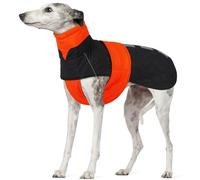 Lurcher Winter Jacket, Saluki Coat Warm Lurcher Jumper Large Deep Chest Dog Coat Waterproof Jacket Stylish Dog Winter Clothes with Reflective Stripes