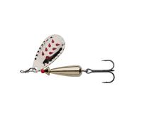 Abu Garcia Droppen Spinner Lure | Ultra-Efficient Inline Spinner for Perch, Pike, Chub & Trout | Low Centre of Gravity for Precise Casting | Freshwater Predator Fishing | Silver/Red Marks, 4.6cm