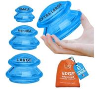 Lure Essentials Cupping Therapy Set - The Most Recommended Massage System for Muscle Soreness, Pain Relief, Injury Recovery, Toning & Cellulite Professional Medical Grade 4 Cups, Blue