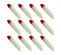 Lure Fishing Worm Lure 12 Piece Set, 1.5 Inch Floating Silicone Mealworm Lures for Freshwater Use in Stream Areas Floating Mealworm Freshwater Soft Segmented Worm Shoreline Casting Pond Stream Fishing