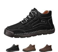 Lurebest Handmade Leather Shoes for Men - Relieve Foot Pain, Men's Arch Support Leather Shoes, Casual Non Slip Hiking Orthopedic Shoes, for Plantar Fasciitis (Black,45)