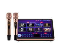 LURECAQING KTV Karaoke Player, Karaoke Machine with 18.5 inch LED Capacitive Touch Screen and DSP Reverb Wireless Microphone, Cloud 1 Million Update Download Songs A-500G