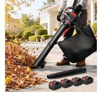 LURECAQING Leaf Blower Cordless 40V, Garden Leaf Vacuum with 16:1 Mulcher, 40L Collection Bag, Powerful 3800W Electric Blower for Autumn Leaves, Lawn and Garden Maintenance 4x5000mAh
