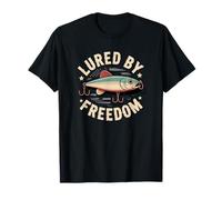 Lured by Freedom Fun Catfishing Fisherman Patriotic 4th July T-Shirt