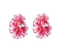 lureme Oversized Larege Vintage Flower Stud Earrings for Women - Painted Alloy Bold Statement Jewelry(er006441), One Size, Metal, No Gemstone