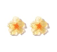 Lureme Stunning Boho Clear Colorful Acrylic Large Flower Stud Earrings - Ideal Lightweight Jewelry for Women's Beach Vacations Special Holidays(er006423), Zinc, No Gemstone
