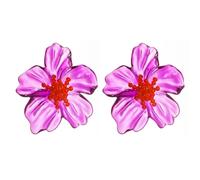 Lureme Stunning Boho Clear Colorful Acrylic Large Flower Stud Earrings - Ideal Lightweight Jewelry for Women's Beach Vacations Special Holidays(er006423), Zinc, No Gemstone
