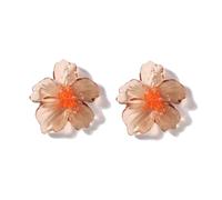 Lureme Stunning Boho Clear Colorful Acrylic Large Flower Stud Earrings - Ideal Lightweight Jewelry for Women's Beach Vacations Special Holidays(er006423), Zinc, No Gemstone
