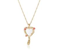 LUREME Vintage Boho Fairy Necklace - Magic Mirror & Heart Pendant for Women, Enchanted Jewelry Gift (nl006358), Standard, Copper, No Gemstone