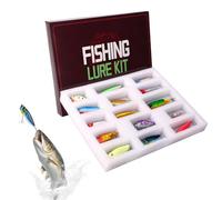 Lures for Bass, 15 Pieces Realistic with Reflections for Fish, Boxes - for Parties in Rivers Lakes Shallow Areas Thrown and Trolling