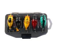 Lures for Crayfish - 5 Pieces Attilo Fish in the Shape of 3D Cicada | Realistic with Storage Box | Light Outdoor Gear