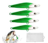 Lures for Freshwater, 4 Pieces Realistic Metal Baits for - Artificial Metal Baits | for Bass Trout Catfish Freshwater Ice Lakes Rivers Outdoor Trolling