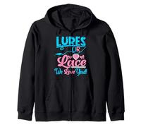 Lures or Lace We Love You Gender Reveal Party Baby Shower Zip Hoodie