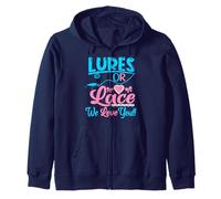 Lures or Lace We Love You Gender Reveal Party Baby Shower Zip Hoodie