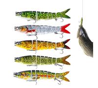 Lures | Realistic Hard Baits Set - 5 Pieces Multi-Jointed Swimmer Lure with Wavy Movement | for Outdoor Trout Saltwater Fish Dores