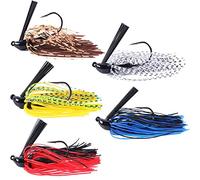 LURESMEOW Bass Jigs Fishing Jigs Swim Jigs for Bass Fishing Swim Jig Football Jigs Silicone Skirts Weedless Jig Head for Freshwater Saltwater,5pcs/Box