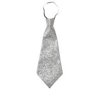 Lurex Tie withElastic - Silver Accessory for Fancy Dress