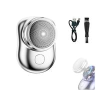 Lureza Shaver, Mini-Shave Portable Electric Shaver, Waterproof Portable Powerful Razor, Suitable for Travel, Office Business Trips (Silver)