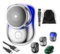 Lureza Shaver, TLOPA Mini-Shave Portable Electric Shaver, Waterproof Portable Powerful Razor for Travel Office Business Trip with Cleaning Brushcleaning Brush, USB Fast Charging (Gradient Blue)