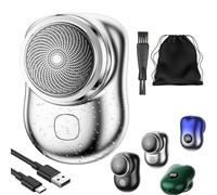 Lureza Shaver, TLOPA Mini-Shave Portable Electric Shaver, Waterproof Portable Powerful Razor for Travel Office Business Trip with Cleaning Brushcleaning Brush, USB Fast Charging (Silver)