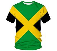 Lurhonp Jamaican Flag Casual Short Sleeve T-Shirt, Jamaican 01, 3XL