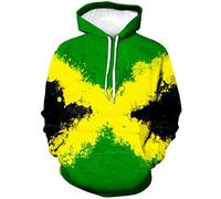 Lurhonp Jamaican Flag Hoodie Jamaica Long Sleeve Hoodie Sweatshirt for Men Women, Color2, Large