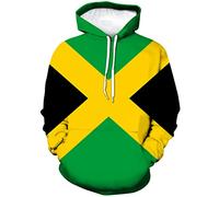 Lurhonp Jamaican Flag Hoodie Jamaica Long Sleeve Hoodie Sweatshirt for Men Women, Color3, XX-L