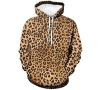 Lurhonp Leopard Print Long Sleeve Hoodie Sweatshirt Pullover for Men Women, Multi2, Small
