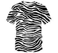 Lurhonp Men's Zebra Print Novelty Short Sleeve T-Shirt, Zebra 02, XL
