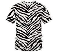 Lurhonp Men's Zebra Print Novelty Short Sleeve T-Shirt, Zebra 03, Large