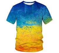 Lurhonp Ukraine Ukrainian Flag Novelty Short Sleeve T-Shirt, Clear, Medium