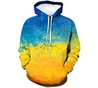 Lurhonp Unisex Ukraine Hoodie Ukrainian Flag 3D Print Pullover Sweatshirt, Color3, 4XL