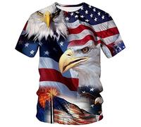 Lurhonp USA American Flag Tshirt Funny Eagle Graphic Fashion T-Shirts for Mens Womens, Color3, XL