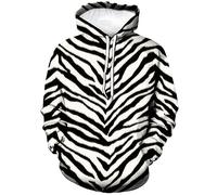 Lurhonp Zebra Print Long Sleeve Sweatshirt Pullover Hoodie for Mens Womens, Multi3, Large