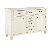 luria wooden sideboard with 6 drawers and 2 doors in white