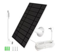 LURICO 6W Solar Panel for Outdoor Ring Security Camera, IP65 Waterproof, 360° Adjustable Support, Compatible with Stick Up Cam/Spotlight Cam/Plus/Pro for Home, Garden and Outdoors