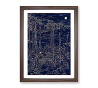 Luring The Sun Goddess By Kono Bairei Asian Japanese Framed Print | A2 Walnut Framed Wall Art | Ready to Hang | Asian Nature Picture | Living Room Bedroom Lounge Office