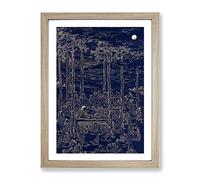 Luring The Sun Goddess By Kono Bairei Asian Japanese Framed Print | A4 Oak Framed Wall Art | Ready to Hang | Asian Nature Picture | Living Room Bedroom Lounge Office