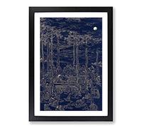 Luring The Sun Goddess by Kono Bairei Framed Print | A2 Black Framed Wall Art | Ready to Hang | Modern Nature Picture | Living Room Bedroom Lounge Office