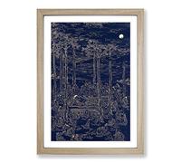 Luring The Sun Goddess by Kono Bairei Framed Print | A2 Oak Framed Wall Art | Ready to Hang | Modern Nature Picture | Living Room Bedroom Lounge Office