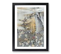 Luring The Sun Goddess from The Cave by Kono Bairei Framed Print | A2 Black Framed Wall Art | Ready to Hang | Modern Nature Picture | Living Room Bedroom Lounge Office