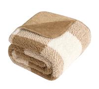 LURKA Checkered Sherpa Fleece Throw Blanket - Extra Thick and Warm Winter Soft Fuzzy Plush Blanket for Couches, Beds & Pets, Brown, 50x60 Inches