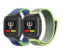 Lurmerea 2 Pieces Nylon Wristbands 16 mm Compatible with Xplora X5 Play/Kidzi/XGO 2/XGO 3, Children's Smart Watch Ornament Comfortable Waterproof Adjustable Replacement for Girls Boys, Lime Green +