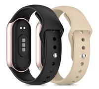 Lurmerea 2 Pieces Silicone Replacement Bands Compatible with Xiaomi Smart Band 10/9/8, Waterproof Sports Adjustable Wristbands, Soft Durable Strap for Men Women, Silicone