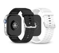 Lurmerea 2 Silicone Bands Compatible with Huawei Watch Fit 4 Pro/Fit 4 / Fit 3, Soft and Comfortable Replacement Strap, Waterproof and Breathable, Sport Accessory for Watch, black and white, Classic